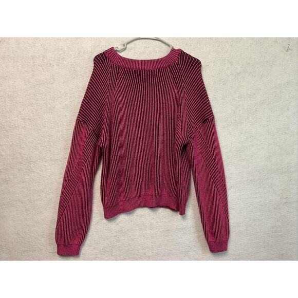 No Boundaries Sweater Womens 2XL Pink Black Striped Chenille Pullover Soft Cozy - Picture 4 of 8